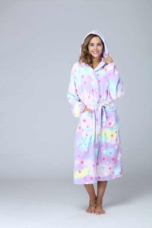 RONGTAI Womens Long Robes Plush Fleece Nightgown