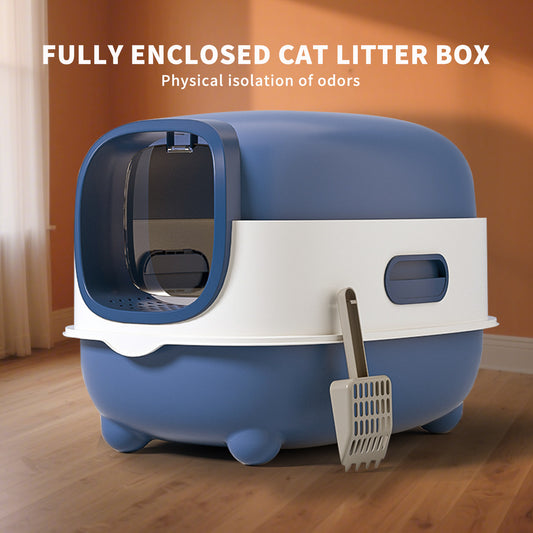 Extra Large Fully Enclosed Flip-Top Cat Litter Box