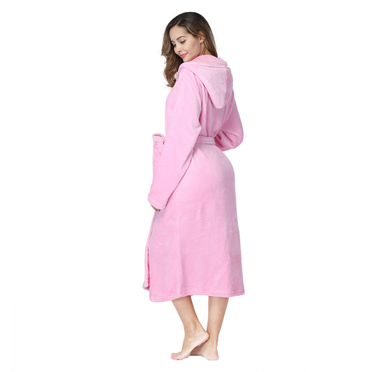 RONGTAI Womens Long Robes Plush Fleece Nightgown