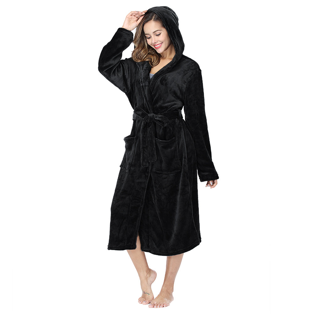 RONGTAI Womens Long Robes Plush Fleece Nightgown