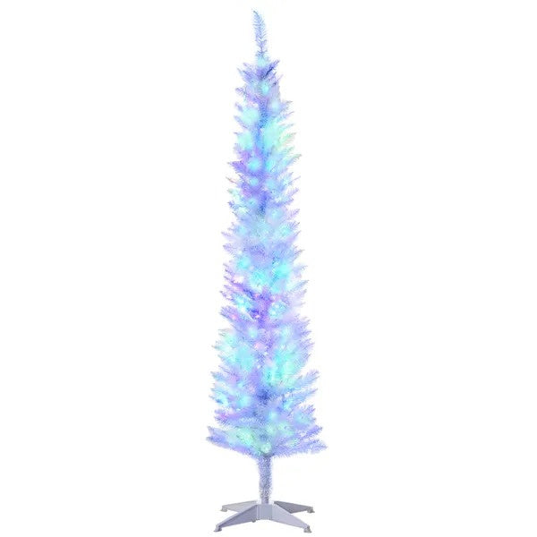 6' Prelit Christmas Trees, Pencil Artificial Christmas Tree