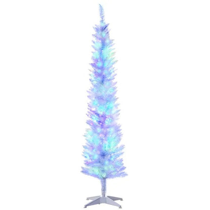 6' Prelit Christmas Trees, Pencil Artificial Christmas Tree