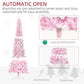 7.5 Foot Prelit Snow Flocked Artificial Christmas Tree With Pencil Shape