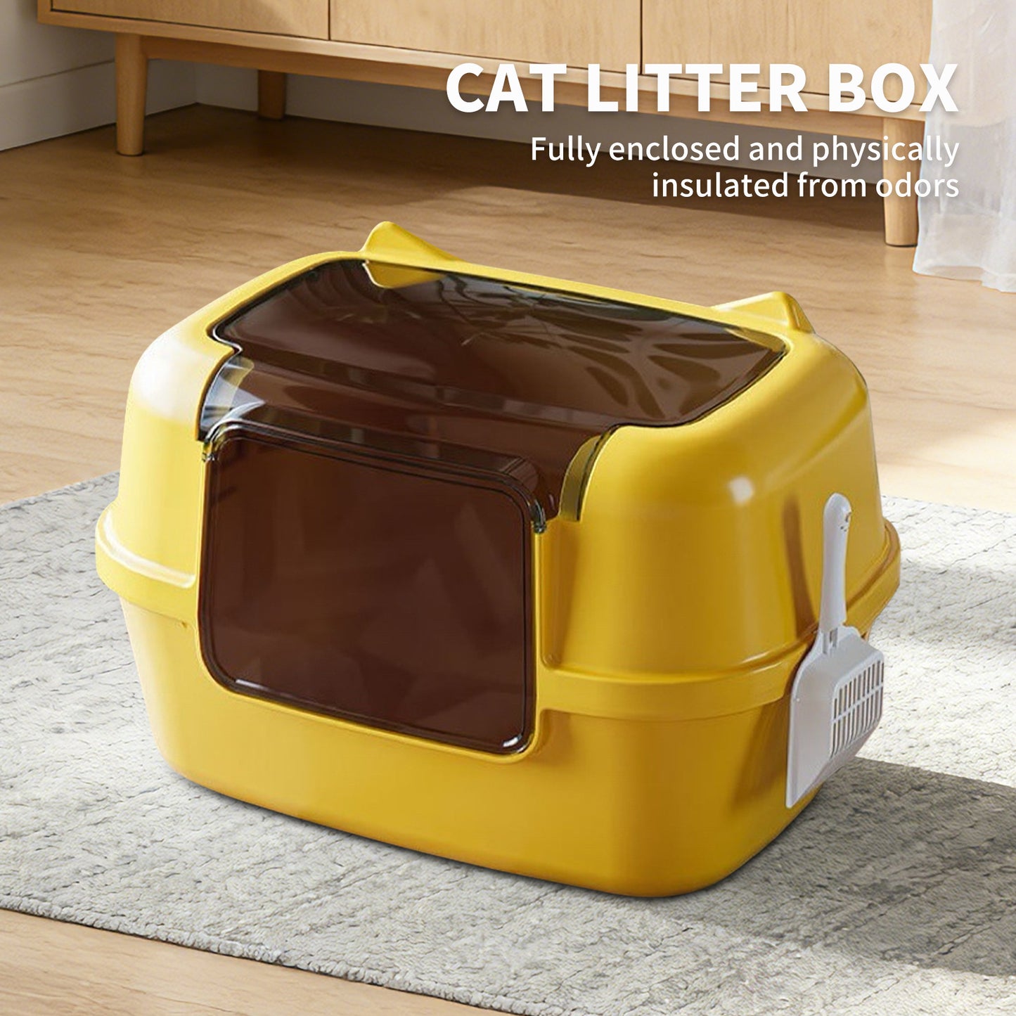 Extra Large Cat Ear Fully Enclosed Cat Litter Box
