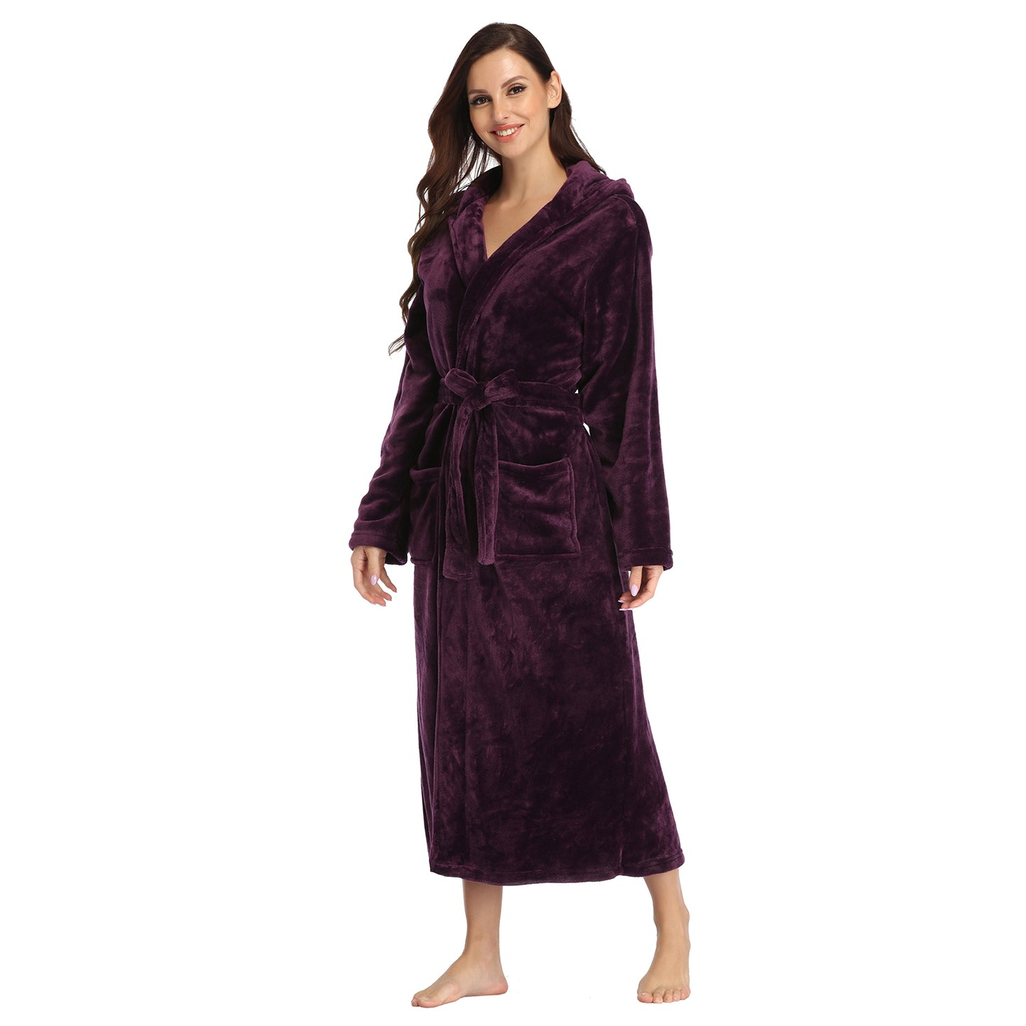 RONGTAI Womens Long Robes Plush Fleece Nightgown