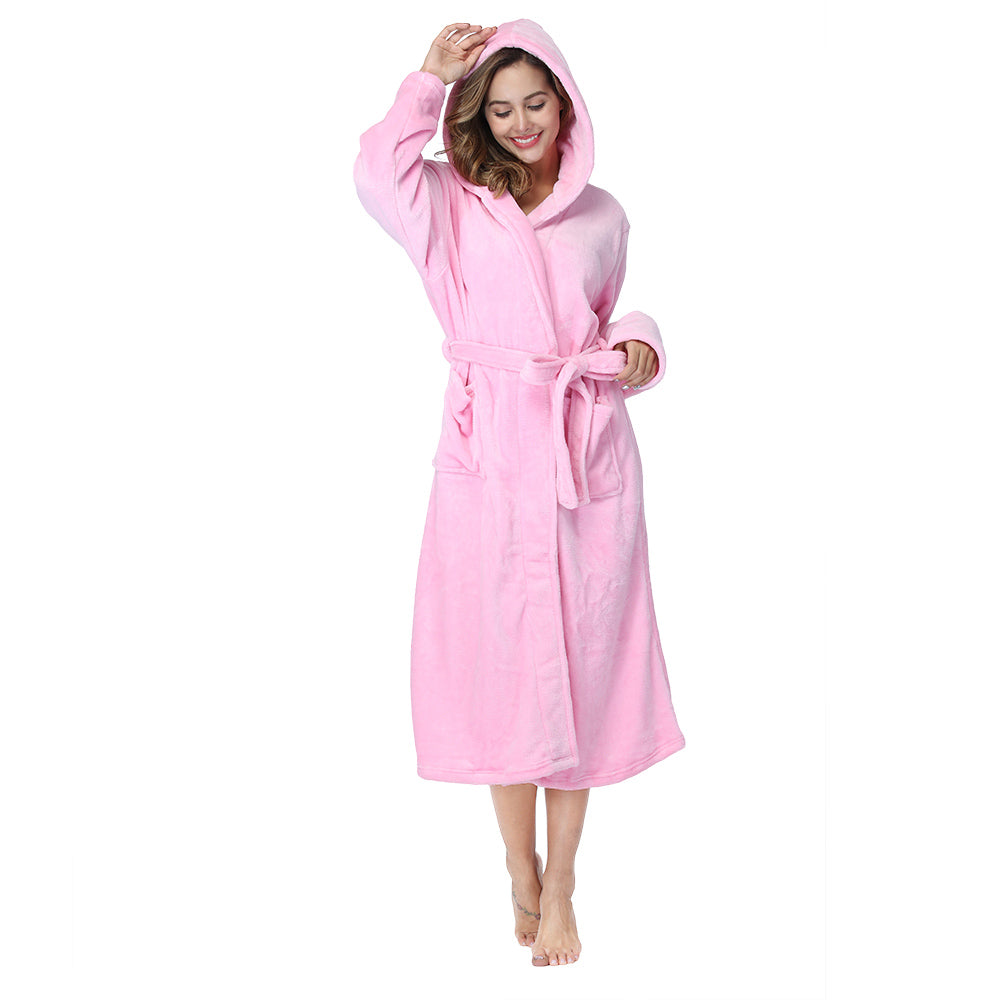 RONGTAI Womens Long Robes Plush Fleece Nightgown