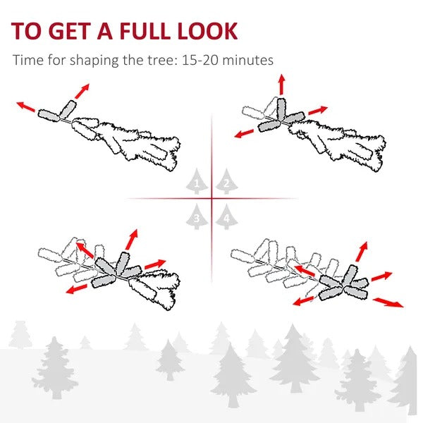 9ft Flocked Christmas Tree, Pencil Christmas Tree