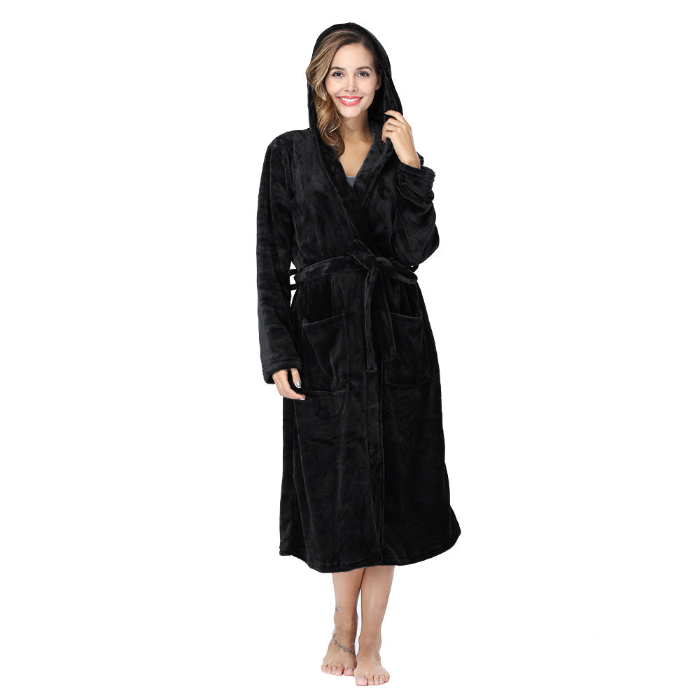 RONGTAI Womens Long Robes Plush Fleece Nightgown