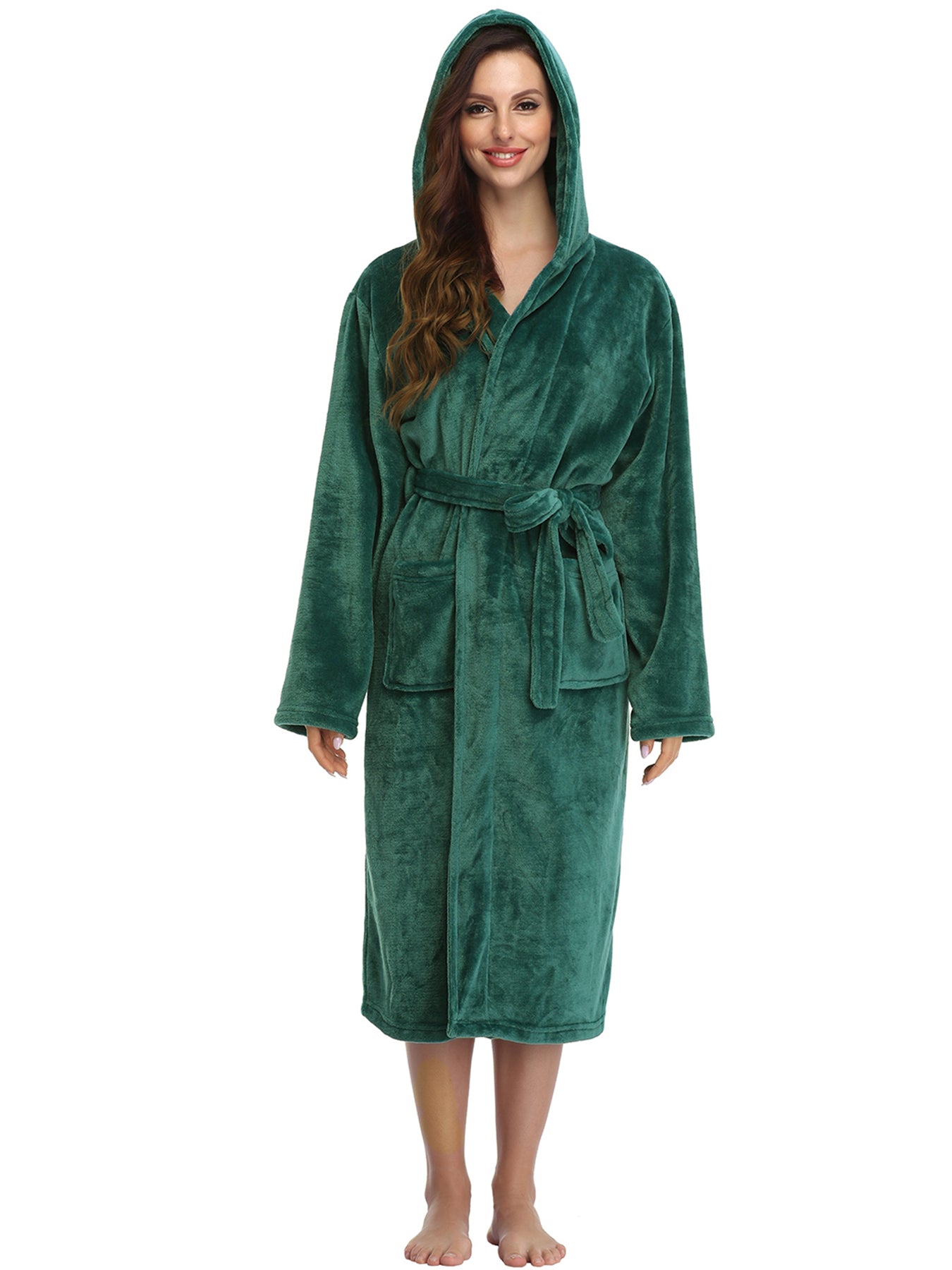 RONGTAI Womens Long Robes Plush Fleece Nightgown