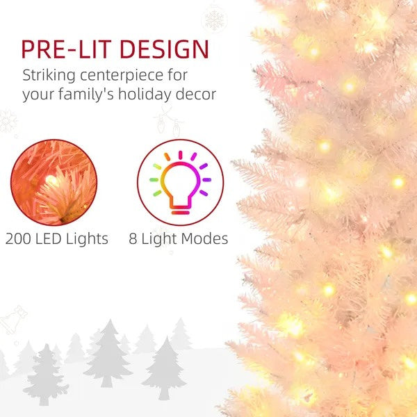 6' Prelit Christmas Trees, Pencil Artificial Christmas Tree