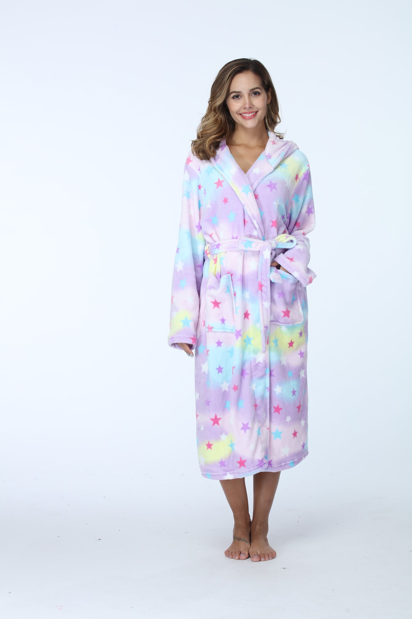 RONGTAI Womens Long Robes Plush Fleece Nightgown