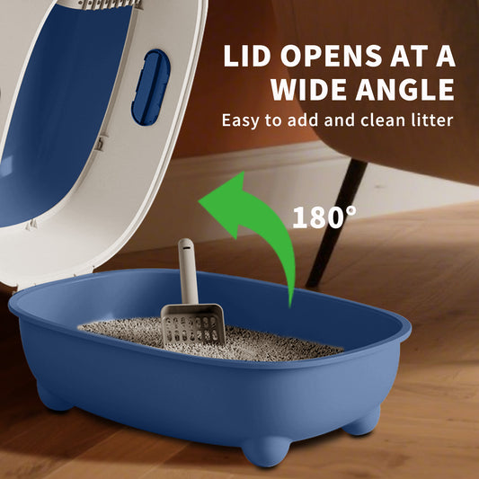 Extra Large Fully Enclosed Flip-Top Cat Litter Box
