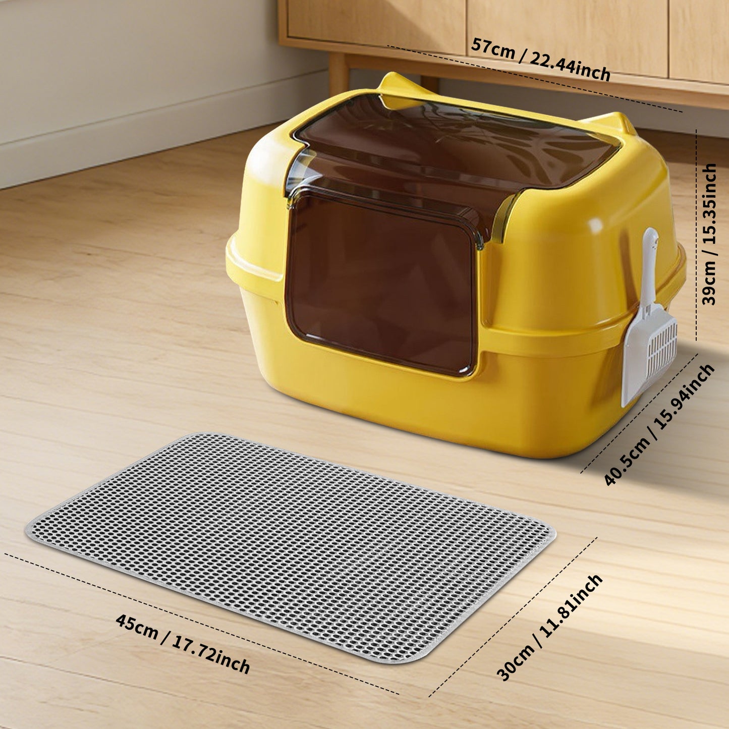 Extra Large Cat Ear Fully Enclosed Cat Litter Box