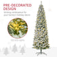 9 Feet Prelit Artificial Snow Flocked Pencil Christmas Tree