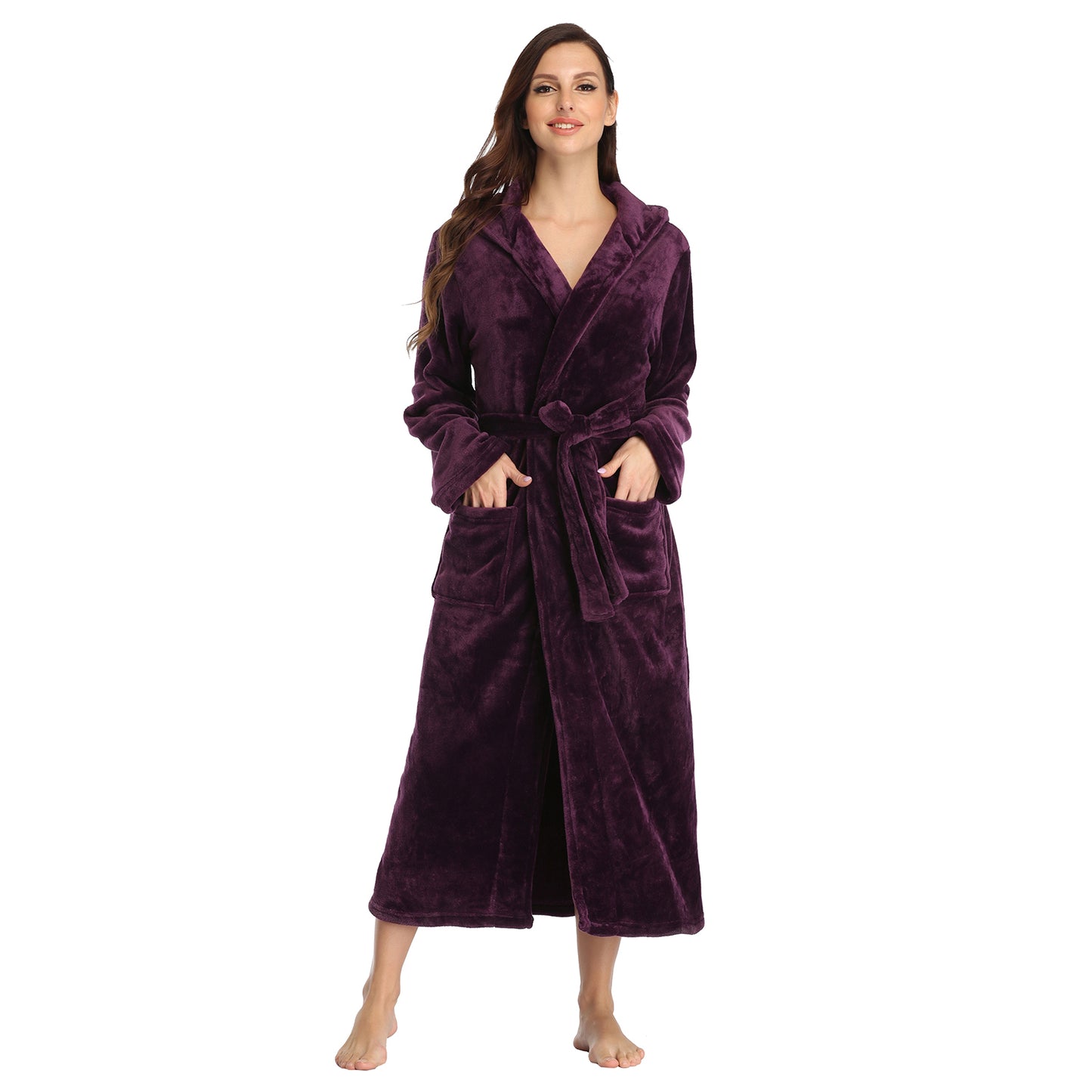 RONGTAI Womens Long Robes Plush Fleece Nightgown