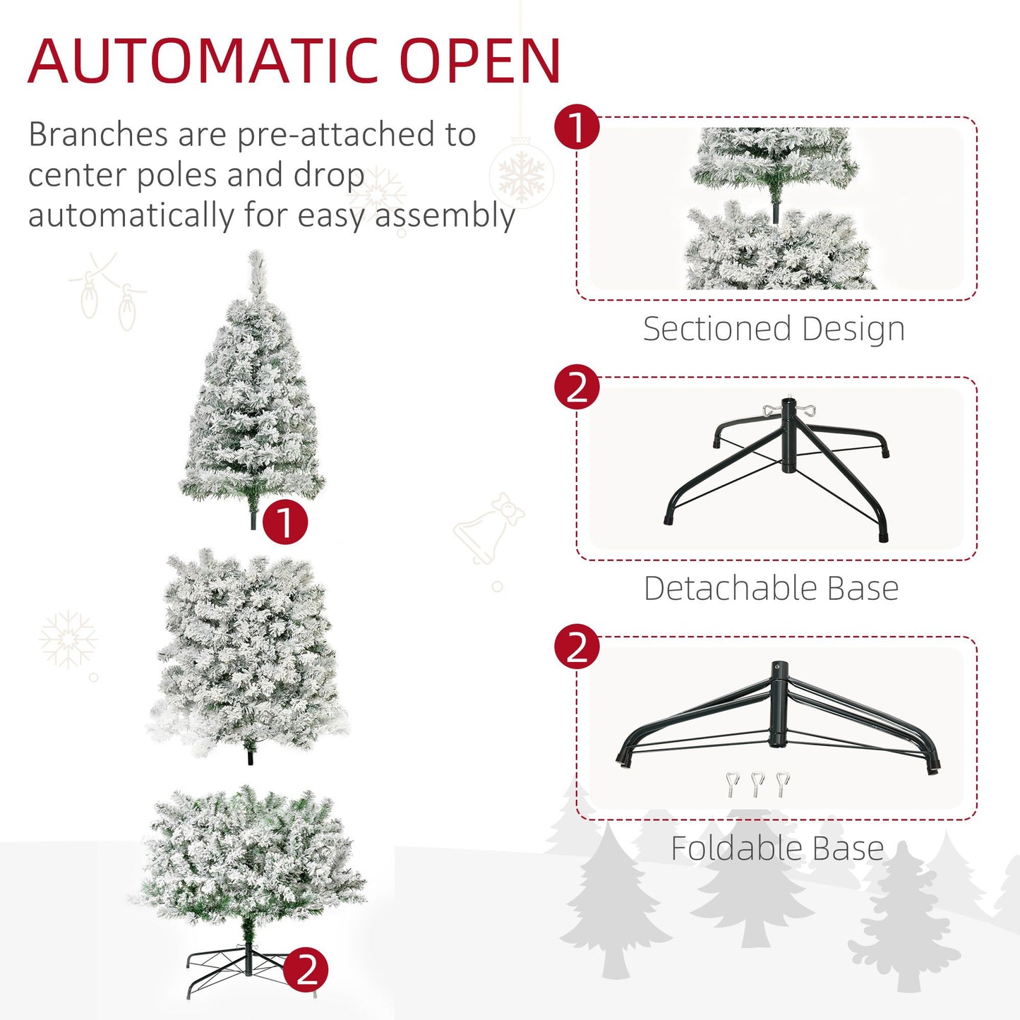 9 Feet Prelit Artificial Snow Flocked Pencil Christmas Tree