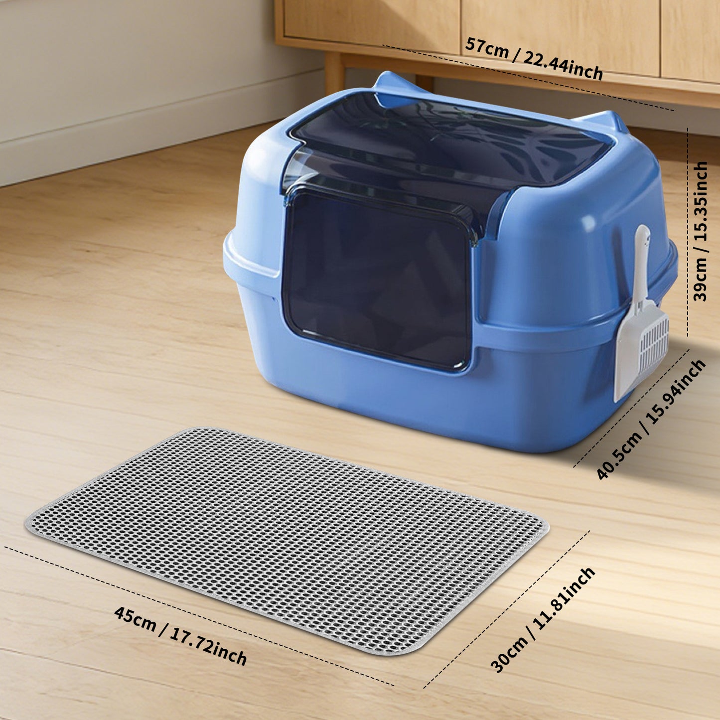 Extra Large Cat Ear Fully Enclosed Cat Litter Box