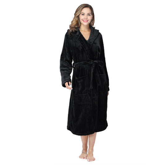 RONGTAI Womens Long Robes Plush Fleece Nightgown