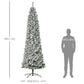 9 Feet Prelit Artificial Snow Flocked Pencil Christmas Tree