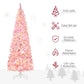 7.5 Foot Prelit Snow Flocked Artificial Christmas Tree With Pencil Shape