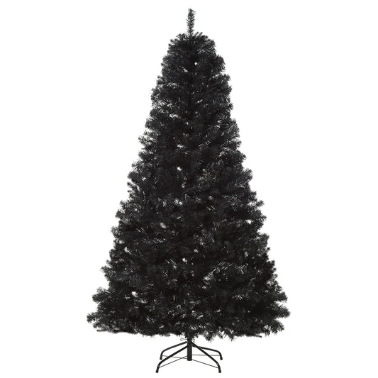 7ft Artificial Christmas Tree Holiday Home Indoor Decoration With Automatic Open, Black
