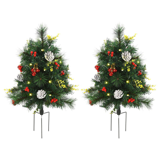 2.5ft 2 Pieces Prelit Artificial Christmas Tree