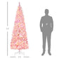 7.5 Foot Prelit Snow Flocked Artificial Christmas Tree With Pencil Shape