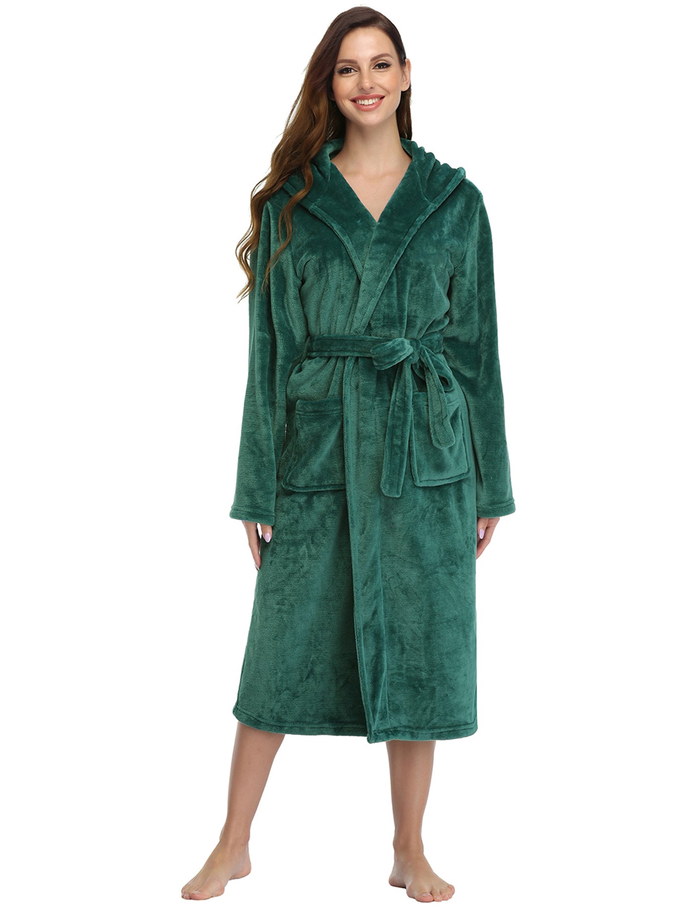 RONGTAI Womens Long Robes Plush Fleece Nightgown