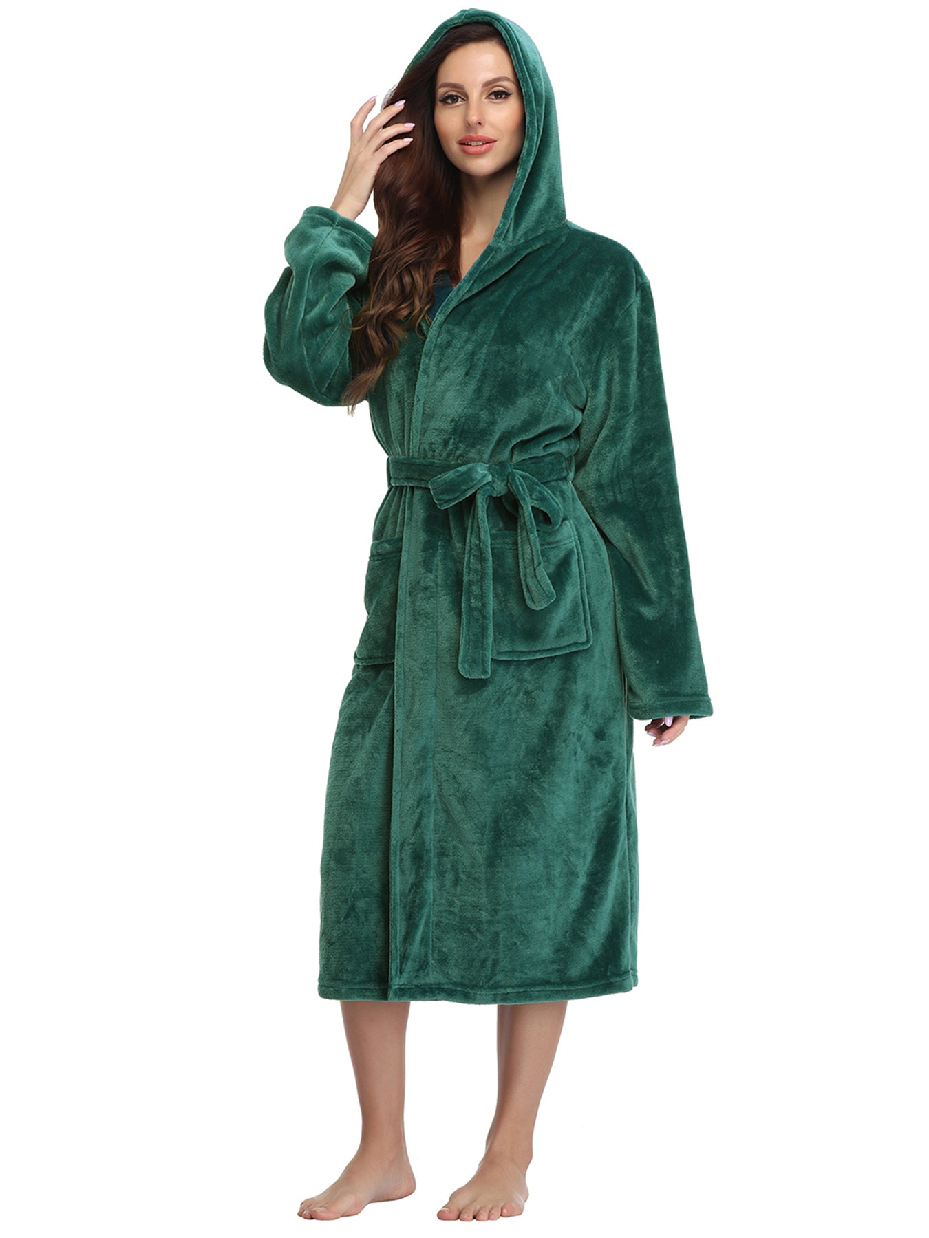RONGTAI Womens Long Robes Plush Fleece Nightgown
