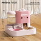 Super Cute Pink Cartoon Shaped Pet Feeding And Drinking Device