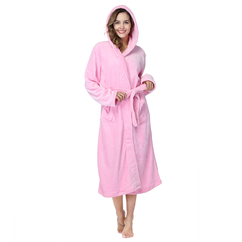 RONGTAI Womens Long Robes Plush Fleece Nightgown