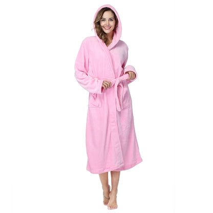 RONGTAI Womens Long Robes Plush Fleece Nightgown