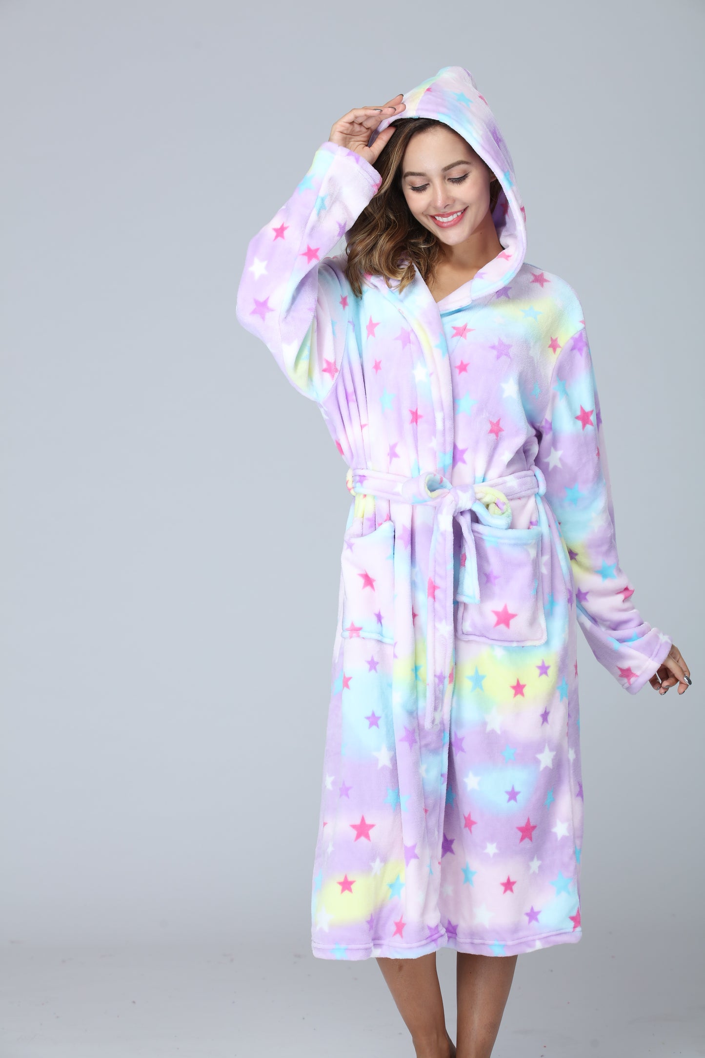 RONGTAI Womens Long Robes Plush Fleece Nightgown
